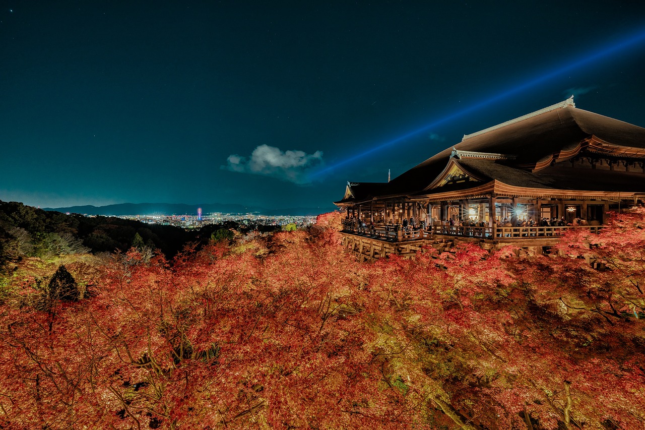 temple, autumn, travel, tourism, fall, season, kiyomizu-dera temple, buddhist temple