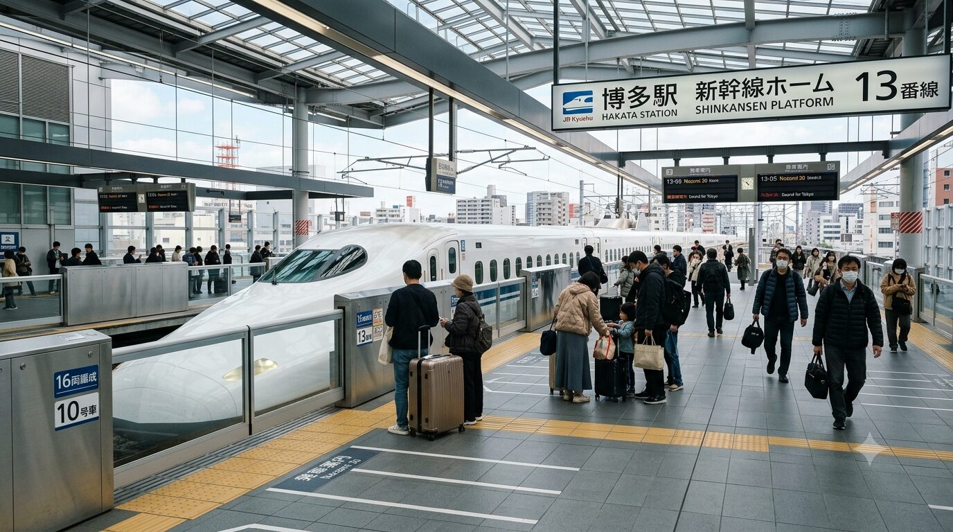 Shinkansen platform at Hakata Station
