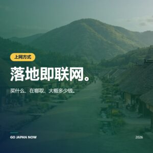 日本WiFi SIM eSIM 2026 — 随身WiFi、SIM卡与eSIM全面对比