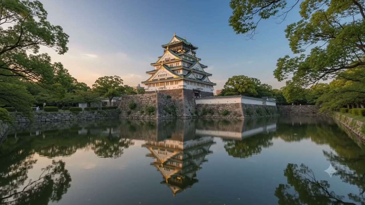Osaka Castle, one star in the 2015 Michelin Green Guide — the keep above its stone walls