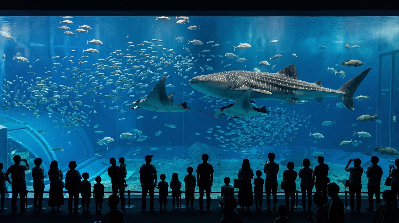 The Churaumi Aquarium, two stars in the 2015 Michelin Green Guide — whale sharks in the Kuroshio Sea tank