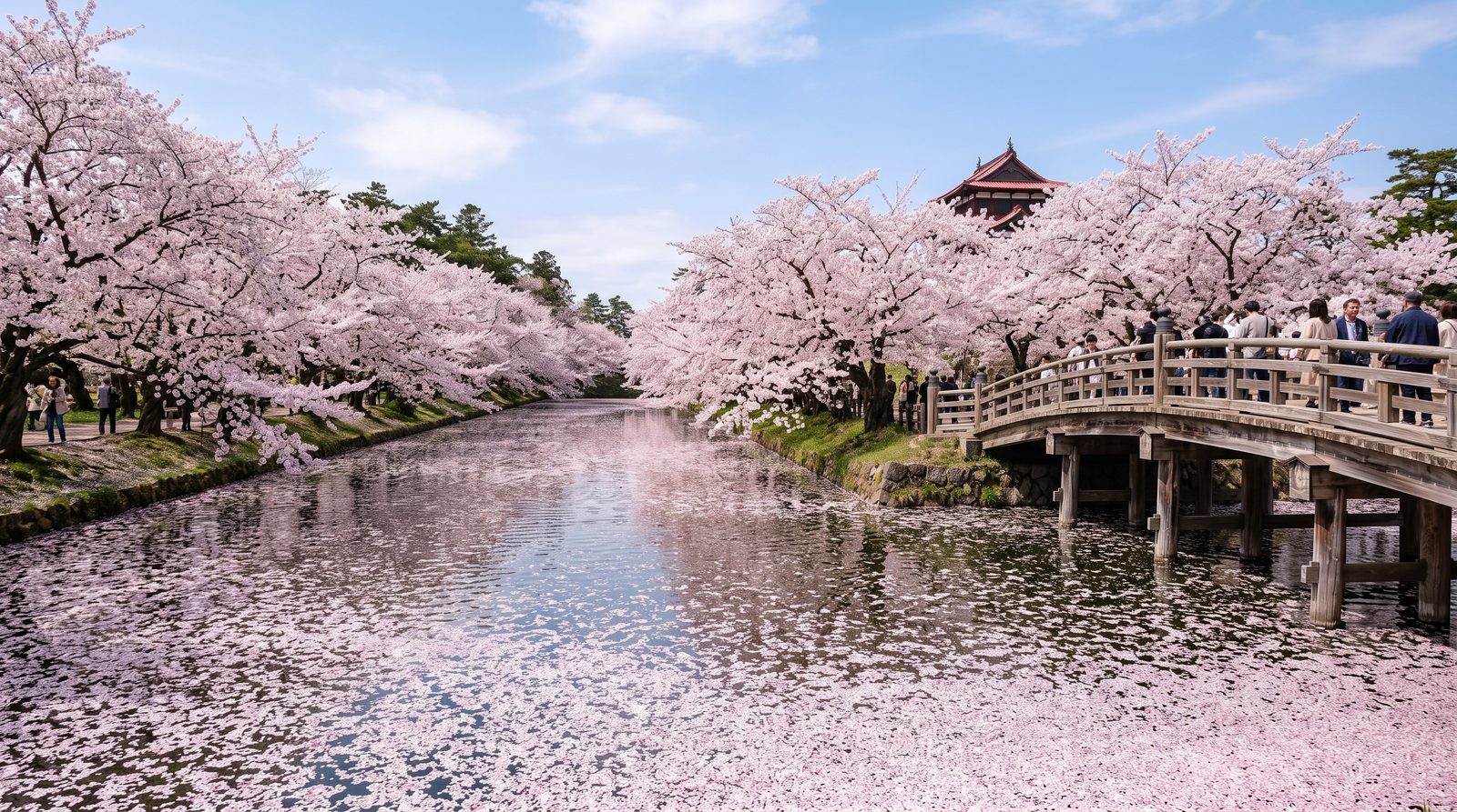 Hirosaki Park in cherry season, one star in the 2015 Michelin Green Guide