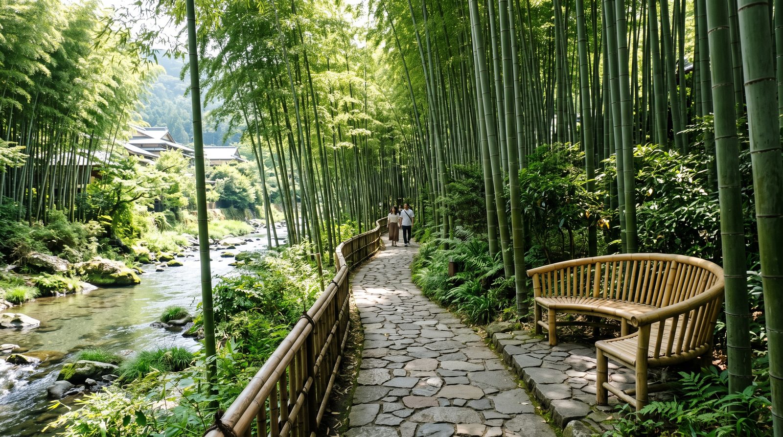 The bamboo path at Shuzenji, two stars in the 2015 Michelin Green Guide — the walkway through bamboo along the Katsura River