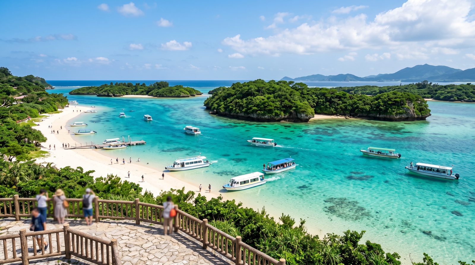 Kabira Bay on Ishigaki, three stars in the 2015 Michelin Green Guide — emerald water among wooded islets