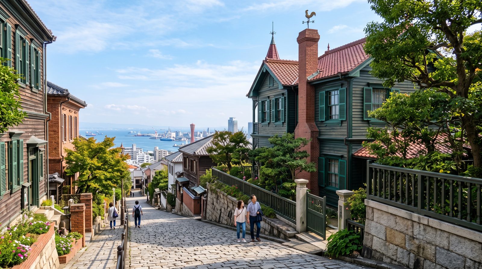 Kitano in Kobe, one star in the 2015 Michelin Green Guide — Western-style houses on the hillside streets