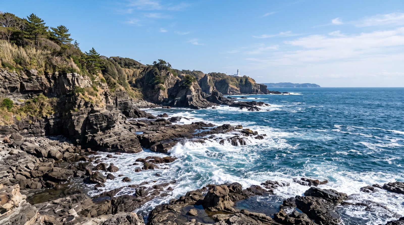 Jogashima, two stars in the 2015 Michelin Green Guide — the rocky shore at the tip of the Miura Peninsula