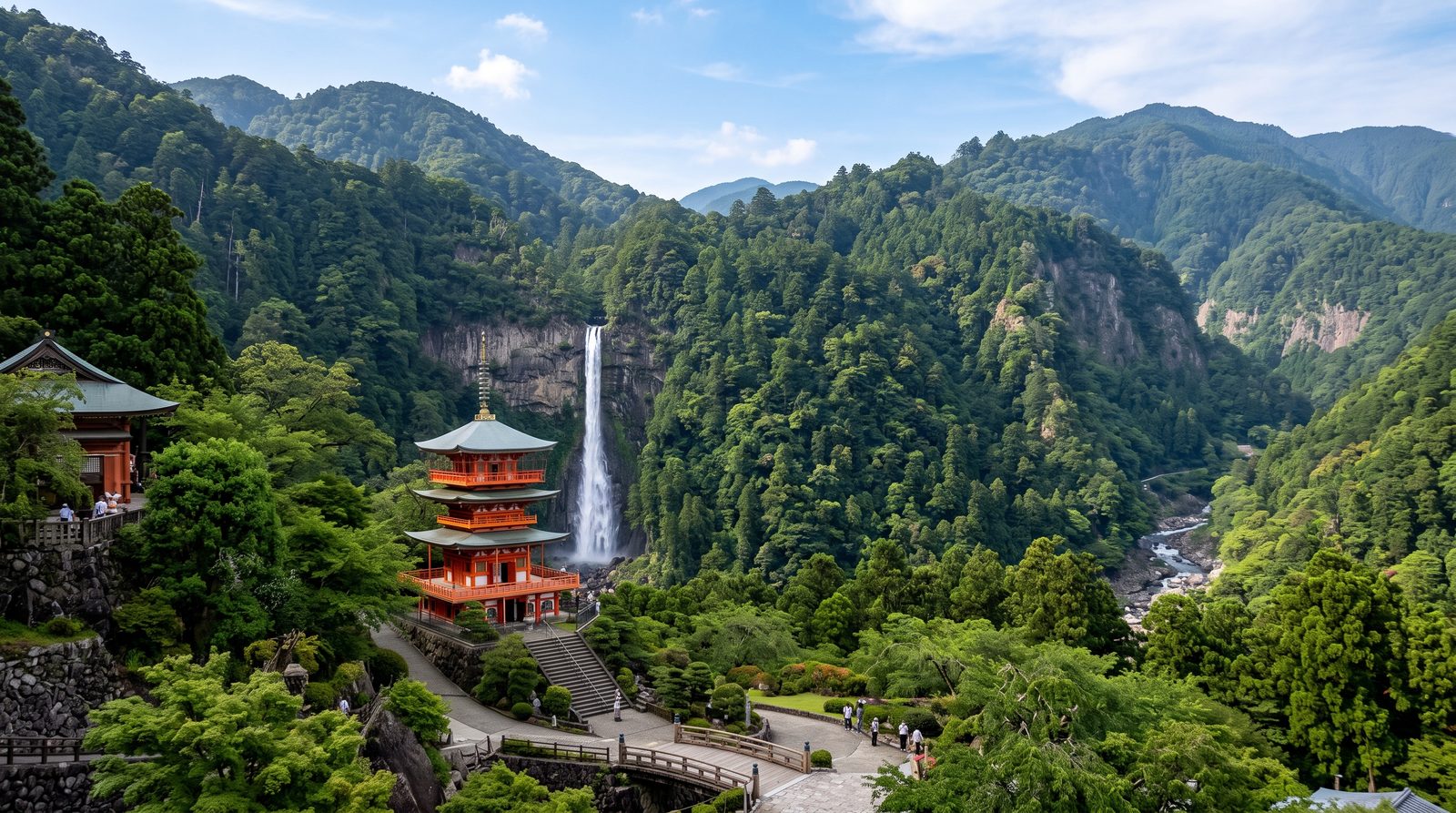 Nachi Falls, three stars in the 2015 Michelin Green Guide — the 133 m waterfall beside the pagoda