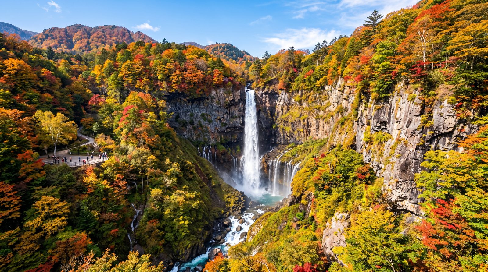 Kegon Falls, one star in the 2015 Michelin Green Guide — autumn colour in Oku-Nikko