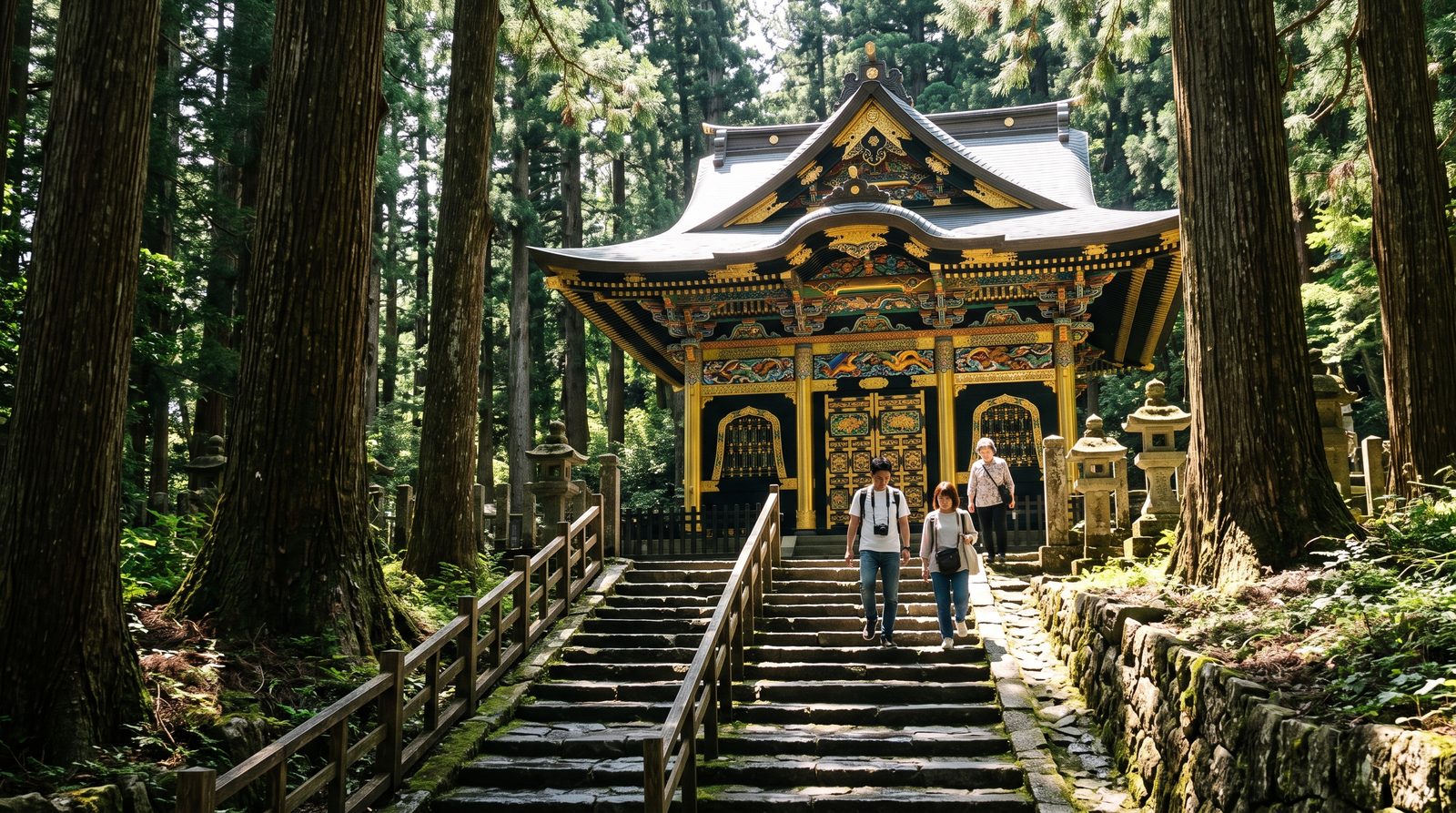 Zuihoden in Sendai, two stars in the 2015 Michelin Green Guide — the mausoleum of Date Masamune in black lacquer and gold
