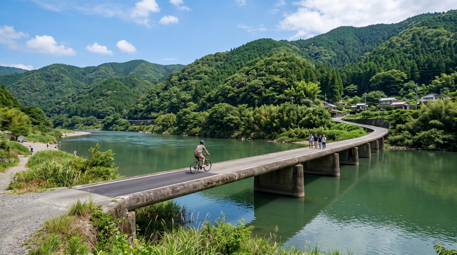 A chinkabashi submersible bridge on the Shimanto River, one star in the 2015 Michelin Green Guide
