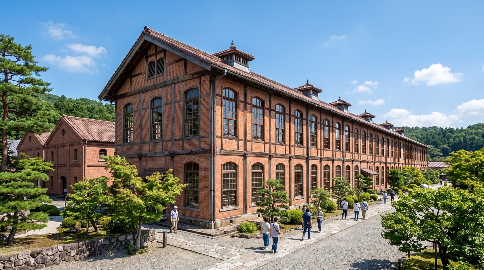 The brick buildings of the Tomioka Silk Mill, one star in the 2015 Michelin Green Guide (illustrative image)